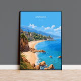 Antalya Travel Poster, Travel Print of Antalya, Turkey Poster, Antalya Gift, Antalya Art, Turkey Art NQ Media Designs