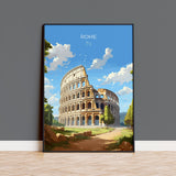 Rome Travel Poster, Travel Print of Rome, Italy Poster, Rome Gift, Colosseum Rome Art, Italy Art NQ Media Designs