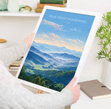 Blue Ridge Mountains Print, Travel Poster of Blue Ridge Mountains, Appalachian Mountains, USA, Travel Gift NQ Media Designs