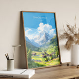Grindelwald Travel Print, Travel Poster of Grindelwald, Grindelwald Gift, Switzerland Art Gift, Wall Art Print NQ Media Designs