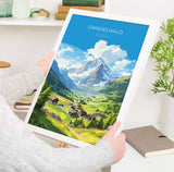 Grindelwald Travel Print, Travel Poster of Grindelwald, Grindelwald Gift, Switzerland Art Gift, Wall Art Print NQ Media Designs