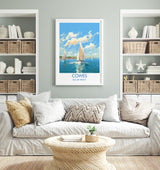 Cowes Print, Travel Poster of Cowes, Cowes Gift, Cowes Art, Sailing Art, Isle of Wight Gift, NQ Media Designs