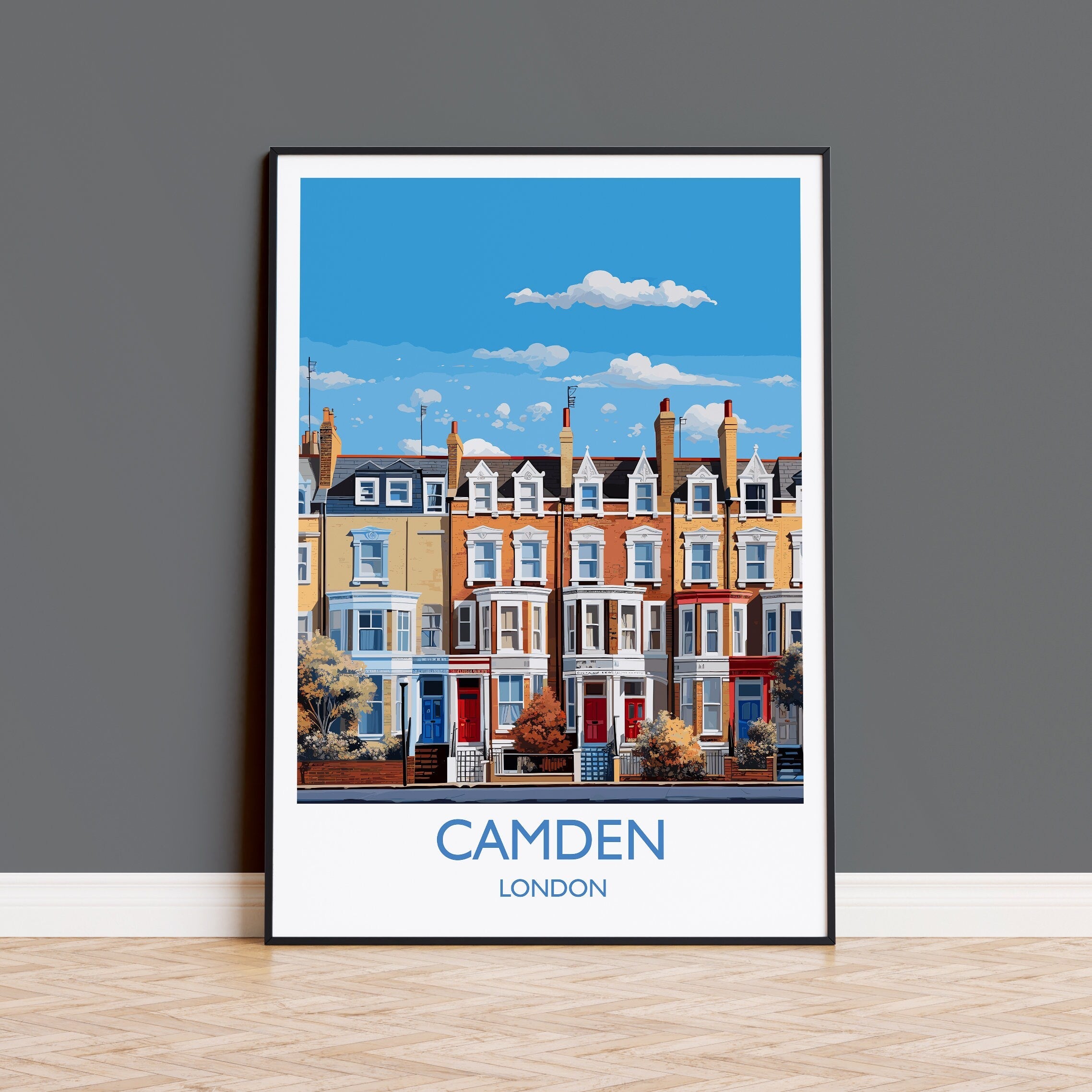 Camden Travel Poster, Travel Print of Camden, London Poster, Camden Gift, Camden Art, London Art UK Travel Gift NQ Media Designs