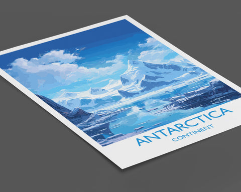 Antarctica Travel Print, Travel Poster of Antarctica, Antarctica Gift, Antarctica Art Gift,  Wall Art Print