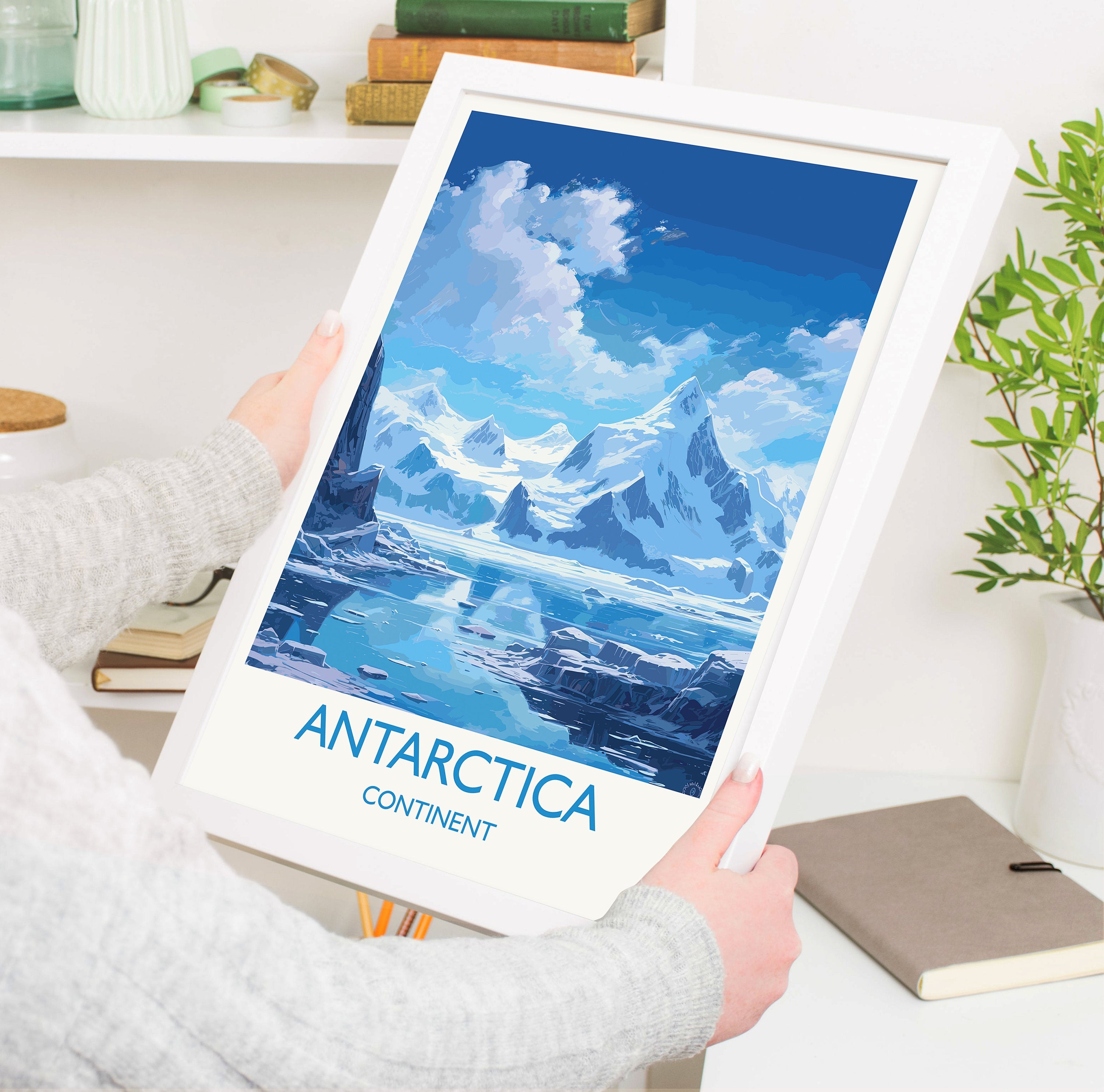 Antarctica Travel Print, Travel Poster of Antarctica, Antarctica Gift, Antarctica Art Gift,Wall Art Print NQ Media Designs