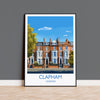 Clapham Travel Poster, Travel Print of Clapham, London Poster, Clapham Gift, Clapham Art, London Art UK Travel Gift