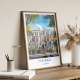 Mayfair Travel Poster, Travel Print of Mayfair, London Poster, Mayfair Gift, Mayfair Art, London Art UK Travel Gift NQ Media Designs