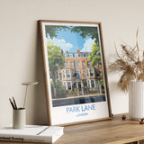 Park Lane Travel Poster, Travel Print of Park Lane, London Poster, Park Lane Gift, Park Lane Art, London Art UK Travel Gift NQ Media Designs
