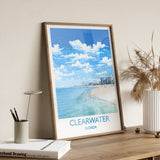 Clearwater Travel Print, Travel Poster of Clearwater, Clearwater Gift,Florida Art Gift,USA Wall Art Print NQ Media Designs