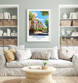 Wimbledon Travel Poster, Travel Print of Wimbledon, London Poster, Wimbledon Gift, Wimbledon Art, London Art UK Travel Gift NQ Media Designs