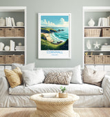Cornwall Travel Poster, Travel Print of Cornwall, England, Cornwall Art, Cornwall Gift, Wall Art Print NQ Media Designs