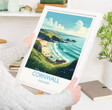 Cornwall Travel Poster, Travel Print of Cornwall, England, Cornwall Art, Cornwall Gift, Wall Art Print NQ Media Designs