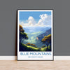 Blue Mountains Poster, Travel Print of Blue Mountains, New South Wales, Blue Mountains Gift, Australia Art Gift NQ Media Designs