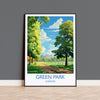 Green Park Travel Print, Travel Poster of Green Park, London Poster, Green Park Gift, Green Park Art, London Art UK Travel Gift NQ Media Designs