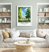 Green Park Travel Print, Travel Poster of Green Park, London Poster, Green Park Gift, Green Park Art, London Art UK Travel Gift NQ Media Designs