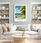Hyde Park Travel Print, Travel Poster of Hyde Park, London Poster, Hyde Park Gift, Hyde Park Art, London Art UK Travel Gift NQ Media Designs