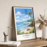 Lombok Travel Print, Travel Poster of Lombok, Indonesia, Lombok Gift, Wall Art Print NQ Media Designs