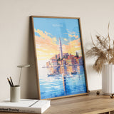 Rovinj Travel Poster, Travel Print of Rovinj, Croatia, Rovinj Art, Rovinj Gift, Wall Art Print NQ Media Designs