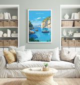 Zakynthos Travel Print, Travel Poster of Zakynthos, Greece Gift, Greek Islands Art, Zakynthos Gift, Wall Art Print NQ Media Designs