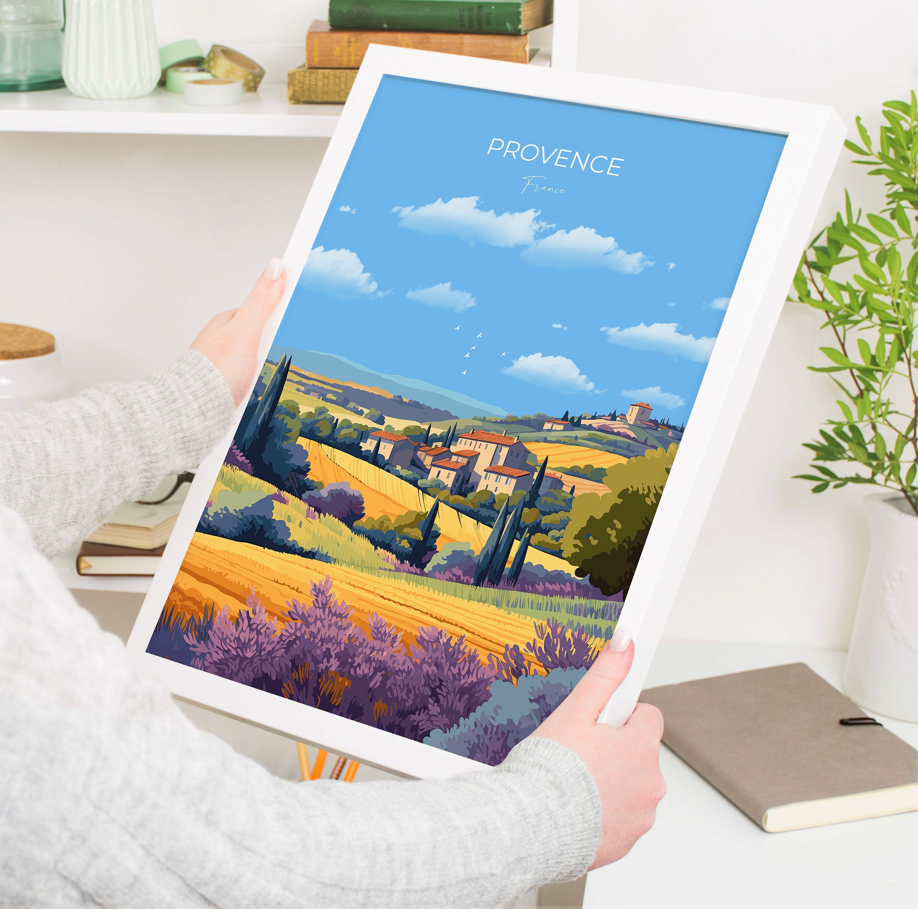 Provence Print, Travel Poster of Provence, France, Provence Gift, France Wall Art, Travel Gift NQ Media Designs
