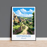 Cotswolds Print, Travel Poster of Cotswolds, England, Cotswolds Art Gift, England Gift Art, Landscape Wall Art Print NQ Media Designs