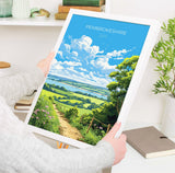 Pembrokeshire Print, Travel Poster of Pembrokeshire, Wales, Pembrokeshire Art Gift, Wales Gift Art, Landscape Wall Art Print NQ Media Designs
