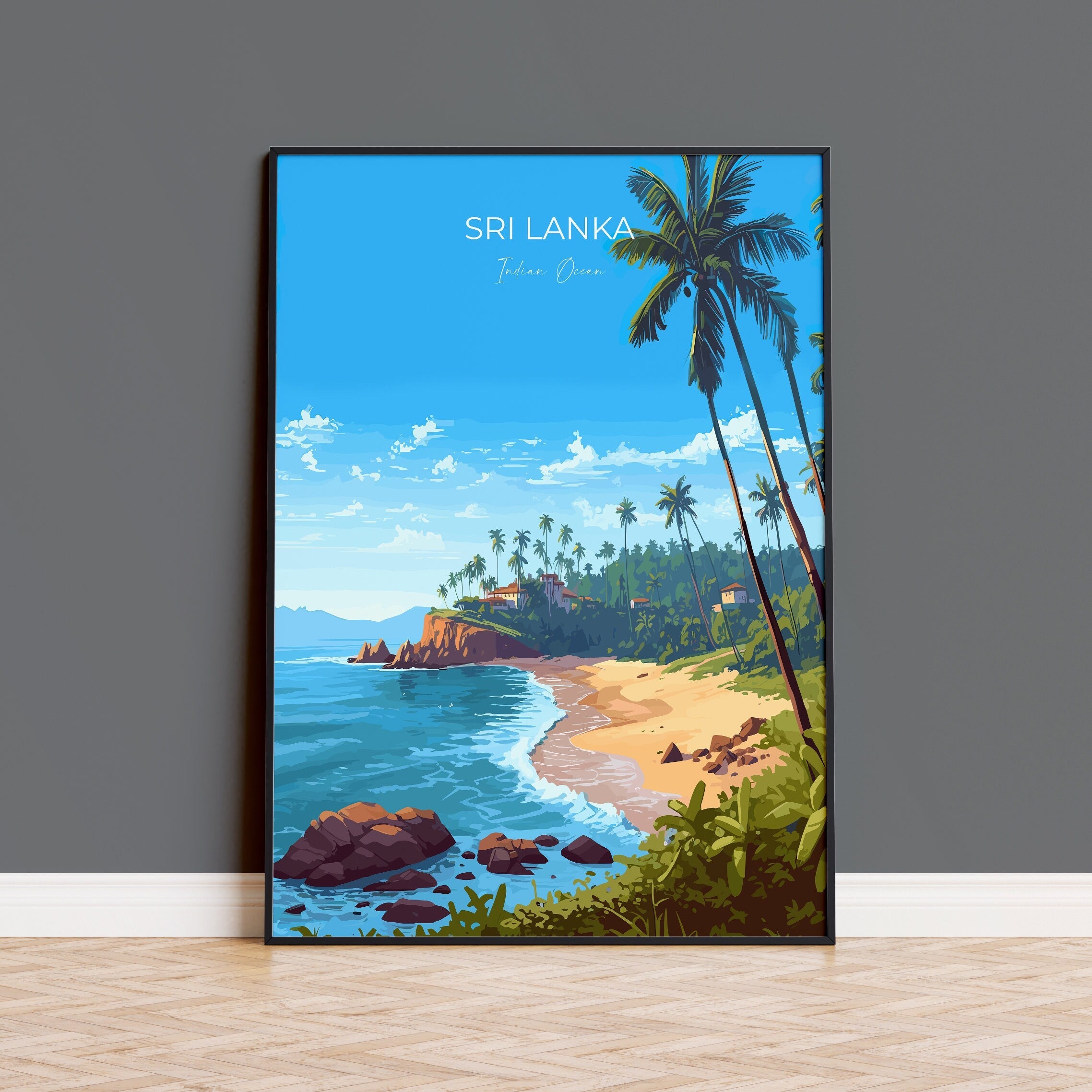 Sri Lanka Travel Print, Travel Poster of Sri Lanka, India, Sri Lanka Art, Sri Lanka Gift, India Art Gift, Wall Art Print NQ Media Designs