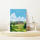 Burgundy Print, Travel Poster of Burgundy, Wine Region, Burgundy Gift, France Art, Europe, Travel Gift NQ Media Designs