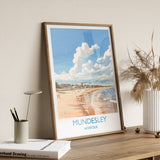Mundesley Beach Travel Print, Travel Poster of Mundesley, Norfolk Gift, England, Norfolk Art, Mundesley Beach Gift, Wall Art Print NQ Media Designs
