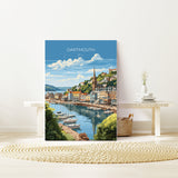 Dartmouth Travel Poster, Dartmouth Travel Print, England, Devon Art, Dartmouth Art Gift, Wall Art Print NQ Media Designs