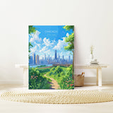 Chicago Print, Travel Poster of Chicago, Illinois, Chicago Art Gift, USA Gift, Wall Art Print NQ Media Designs