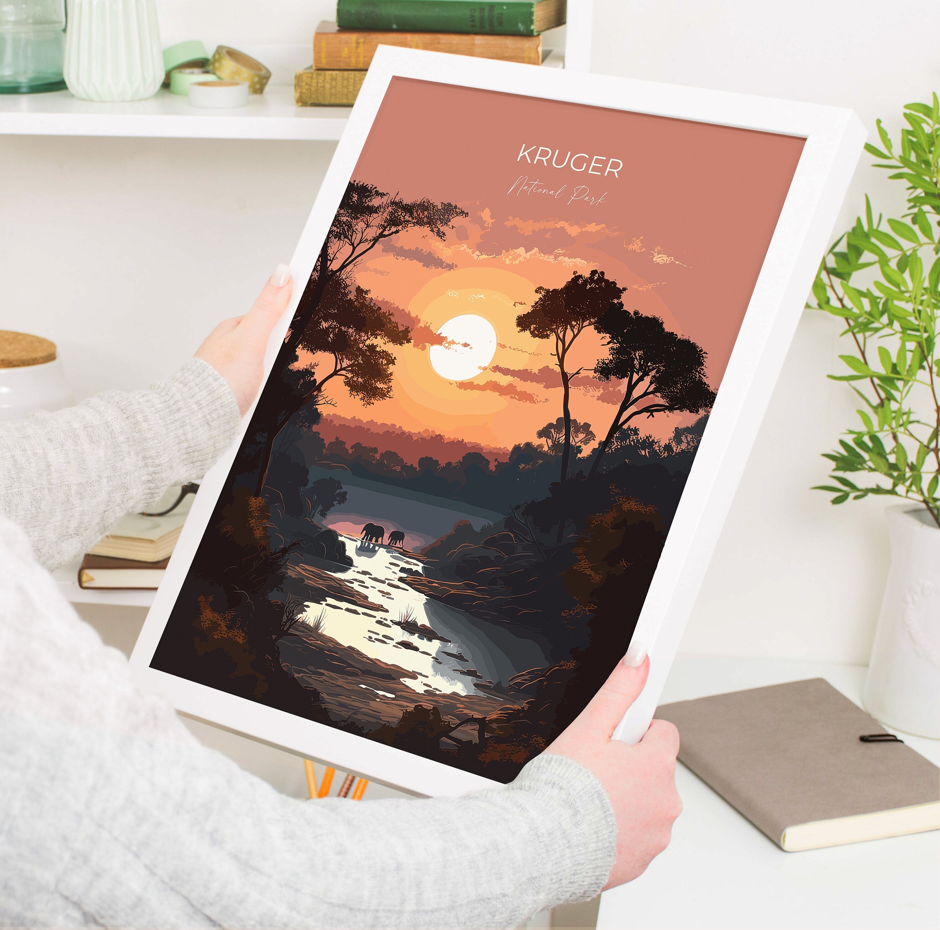 Kruger Travel Print, Travel Poster of Kruger, National Park, Kruger Gift, SouthAfrica Art, Wall Art Print NQ Media Designs