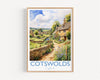 Cotswolds Print, Travel Poster of Cotswolds, England, Cotswolds Gift, Travel Watercolour Gift NQ Media Designs