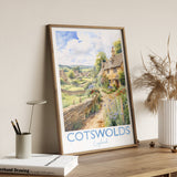 Cotswolds Print, Travel Poster of Cotswolds, England, Cotswolds Gift, Travel Watercolour Gift NQ Media Designs