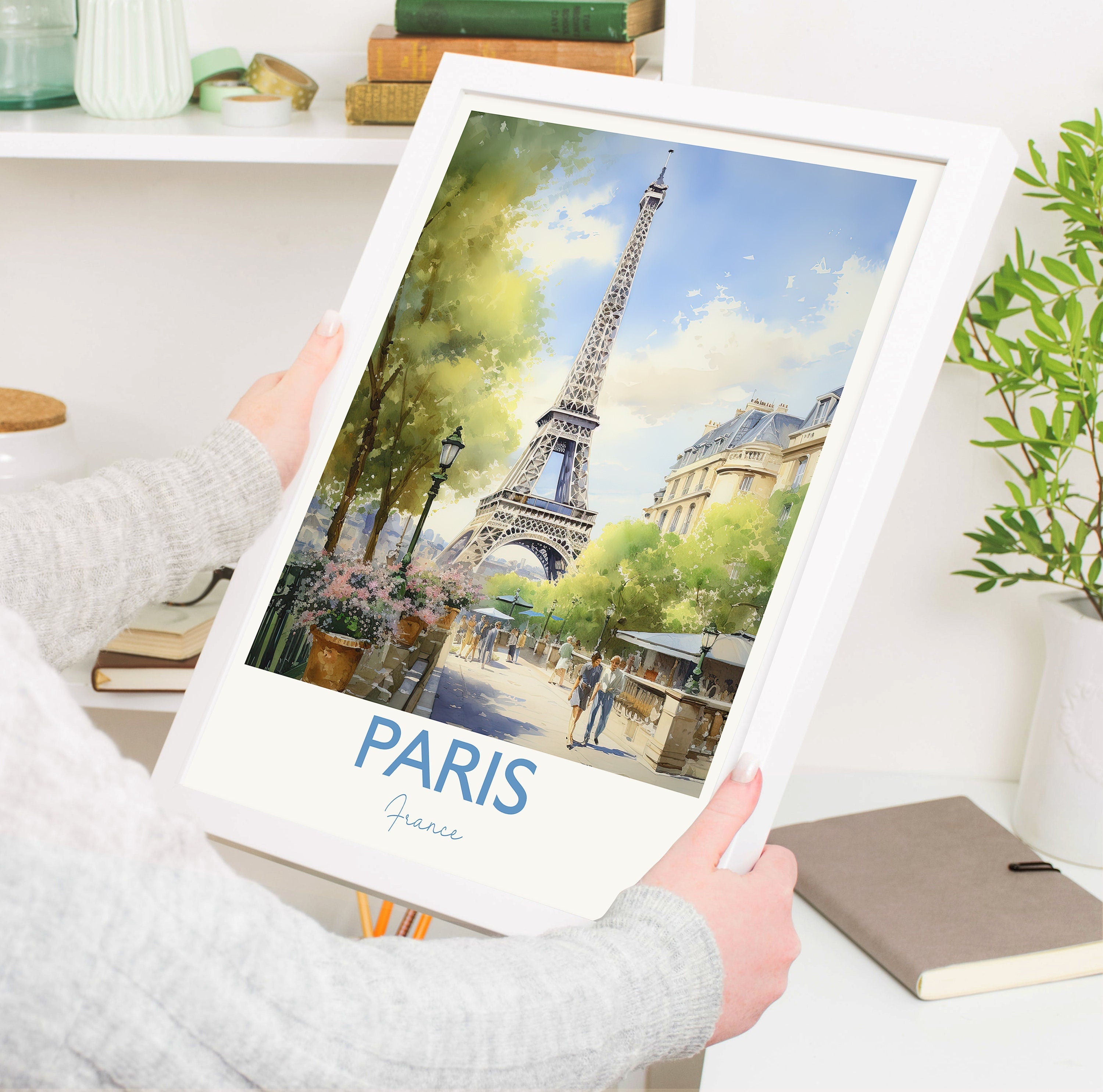 Paris Poster, Travel Print of Paris, France, Paris Gift, Travel Watercolour Gift NQ Media Designs
