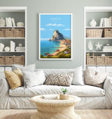 Gibraltar Travel Poster, Travel Print of Gibraltar, Mediterranean, Gibraltar Art, Gibraltar Gift, Wall Art Print NQ Media Designs