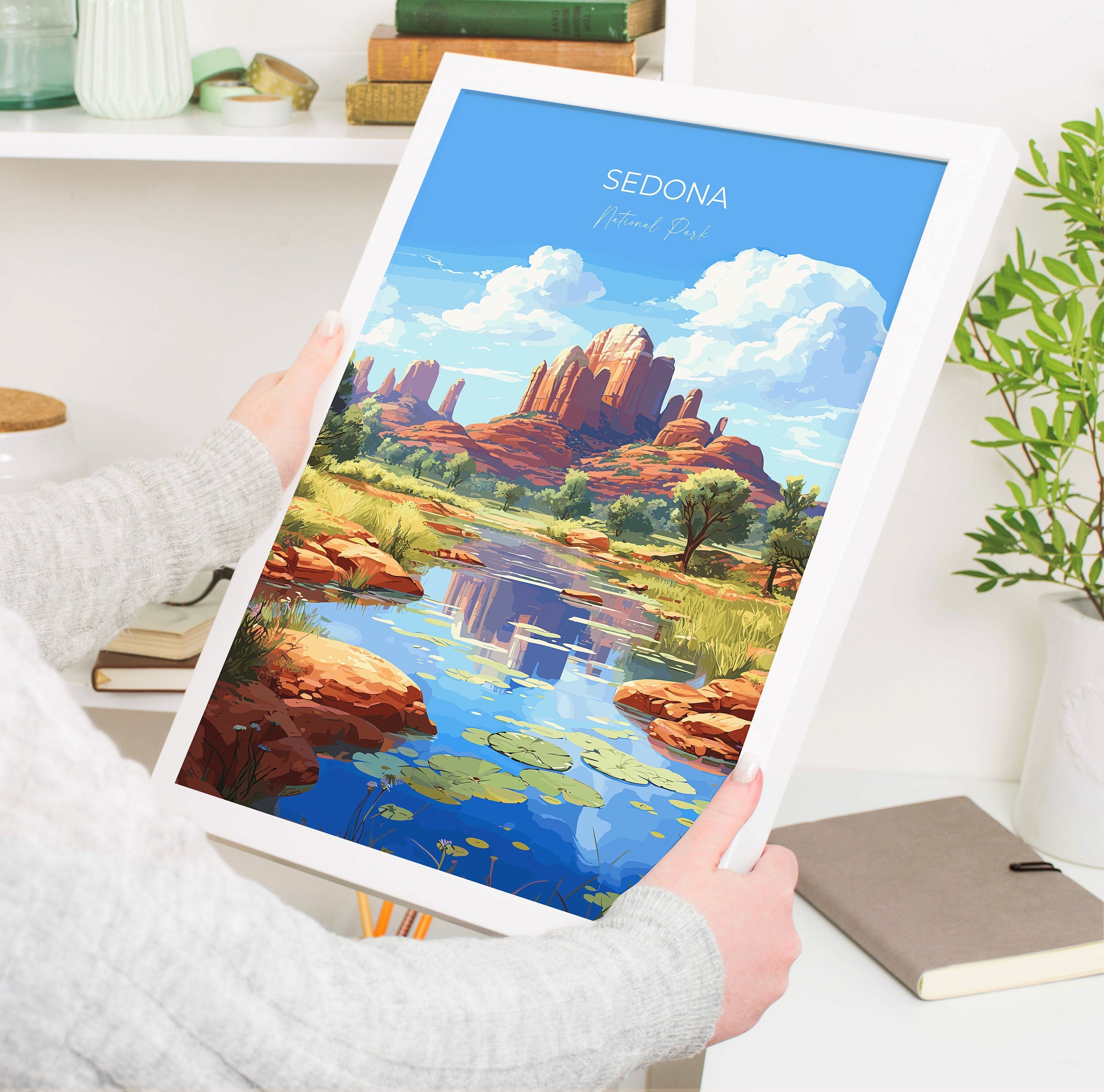 Sedona Travel Print, Travel Poster of Sedona National Park, Arizona, USA, Sedona Art Gift NQ Media Designs