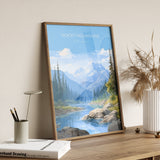 Rocky Mountains Poster, Travel Print of Rocky Mountains, Rockies Art North America, USA, Canada, Travel Gift NQ Media Designs