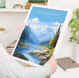 Rocky Mountains Poster, Travel Print of Rocky Mountains, Rockies Art North America, USA, Canada, Travel Gift NQ Media Designs