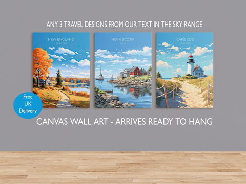 Travel Canvas Print Set | 3 Canvas Prints | Canvas Wall Art | Adventure Travel Art | Barcelona, London, New York and many more!