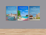 Travel Canvas Print Set | 3 Canvas Prints | Canvas Wall Art | Adventure Travel Art | Sydney, Los Angeles, Cape Town and many more! NQ Media Designs