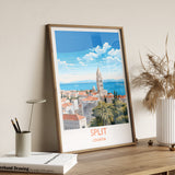 Split Travel Poster, Travel Print of Split, Croatia, Split Art Gift, Wall Art Print NQ Media Designs