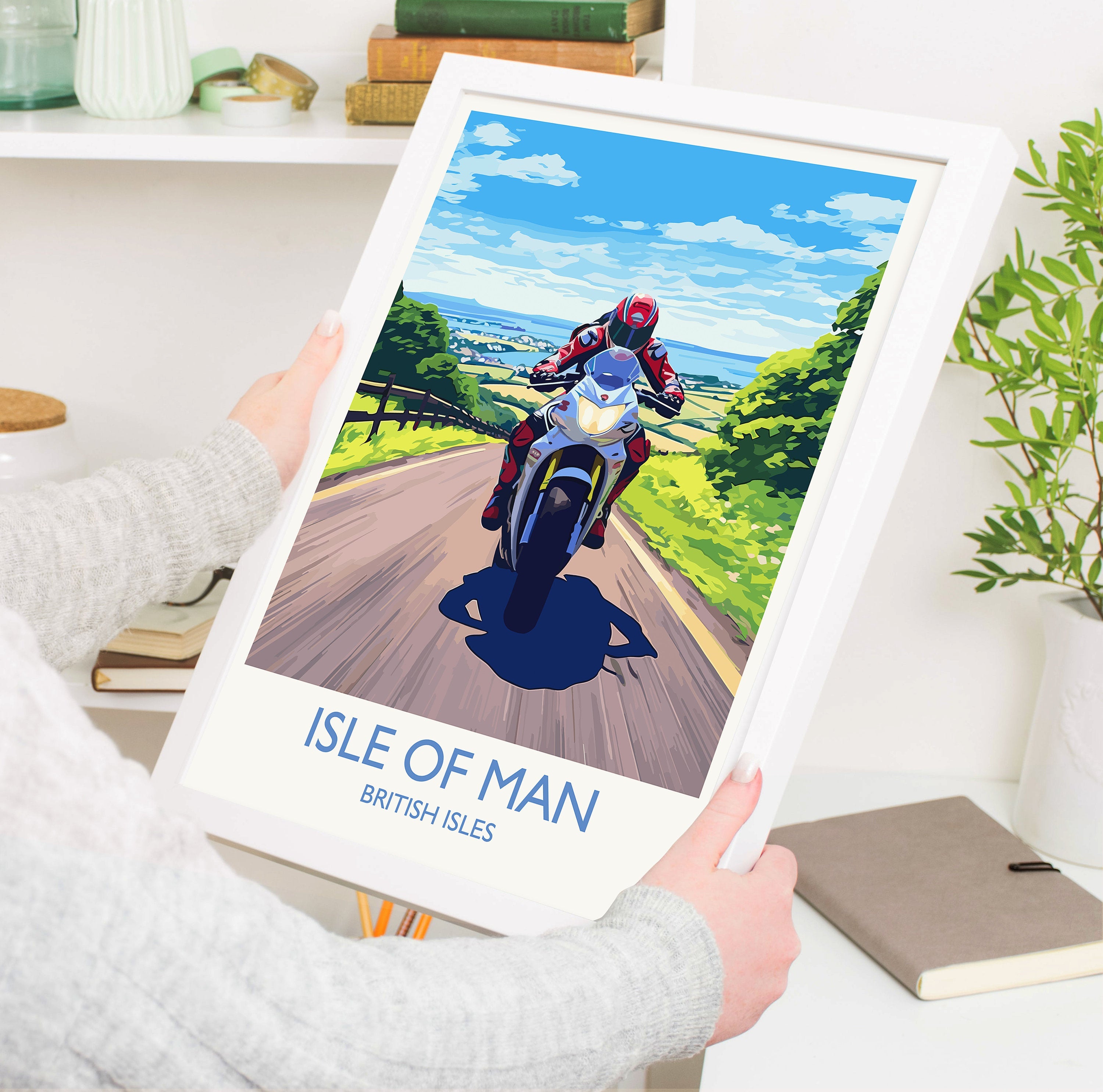 Isle of Man Motorbike Print, Travel Poster of Isle of Man, Motorbike Racing, Isle of Man Art Gift,British Isles Wall Art Print NQ Media Designs
