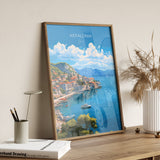 Kefalonia Print, Travel Poster of Kefalonia, Greece, Kefalonia Gift Art, Wall Art Print NQ Media Designs