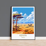 Kenya Travel Print, Travel Poster of Kenya, Kenya Gift, Africa, Africa Art Gift, Wall Art Print