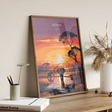 Kenya Travel Print, Travel Poster of Kenya, Kenya Gift, Kenya Sunset Africa, Africa Art Gift, Wall Art Print NQ Media Designs
