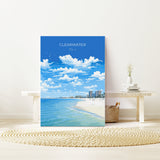 Clearwater Travel Print, Travel Poster of Clearwater, Clearwater Gift,Florida Art Gift,USA Wall Art Print NQ Media Designs