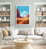 Monument Valley Print, Travel Poster of Monument Valley, Arizona, Arizona Art, Monument Valley Gift, Wall Art Print NQ Media Designs