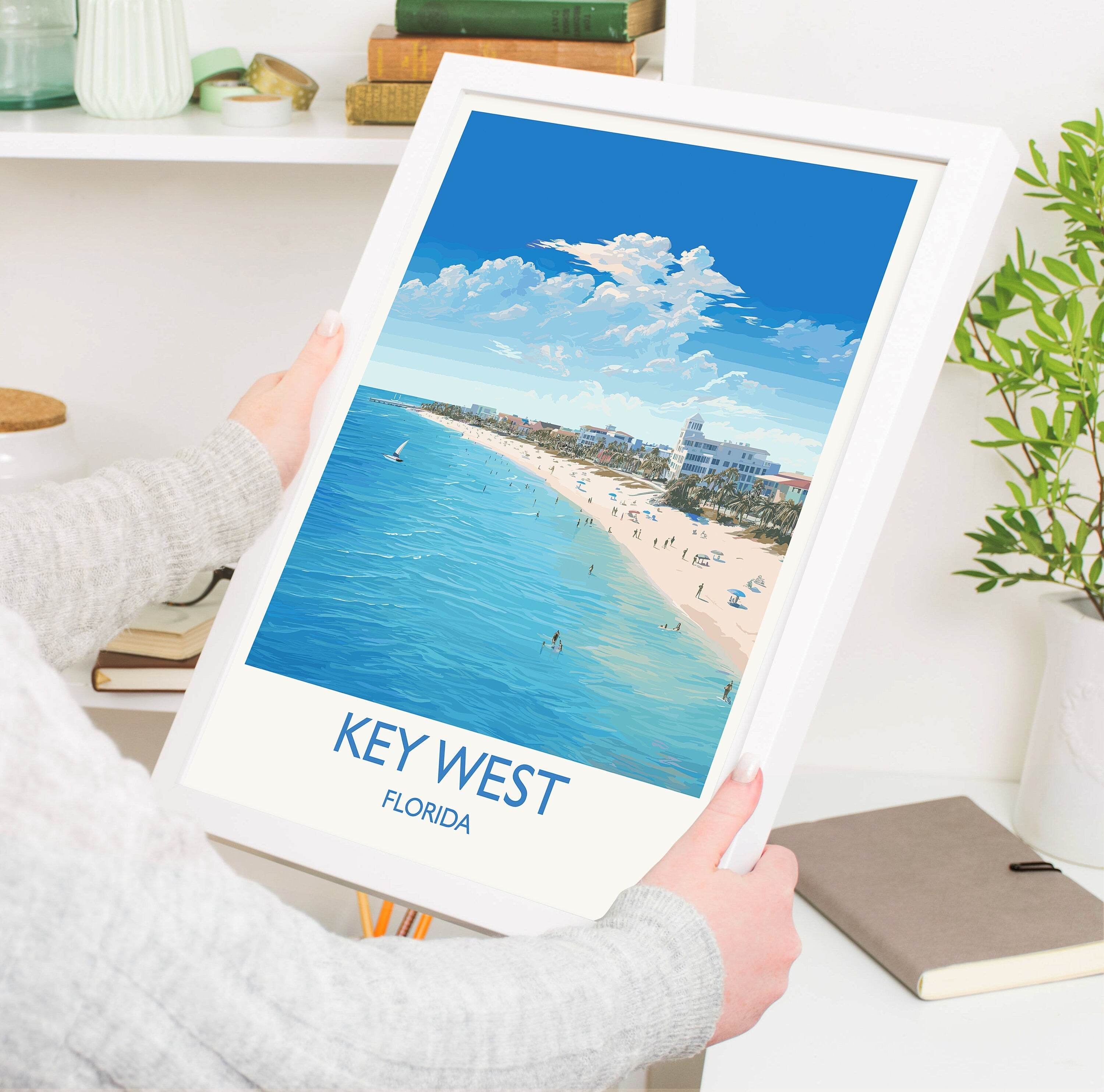 Key West Travel Poster, Travel Printof Key West , Key West Gift,Florida Art Gift,USA Wall Art Print NQ Media Designs