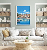 Hvar Travel Poster, Travel Print of Hvar, Croatia, Hvar Art, Hvar Gift, Wall Art Print NQ Media Designs